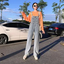 Женские джинсы Ins осень зима, маленькие Прямые корейские свободные красные штаны с поясом, ковбойские комбинезоны с высокой талией