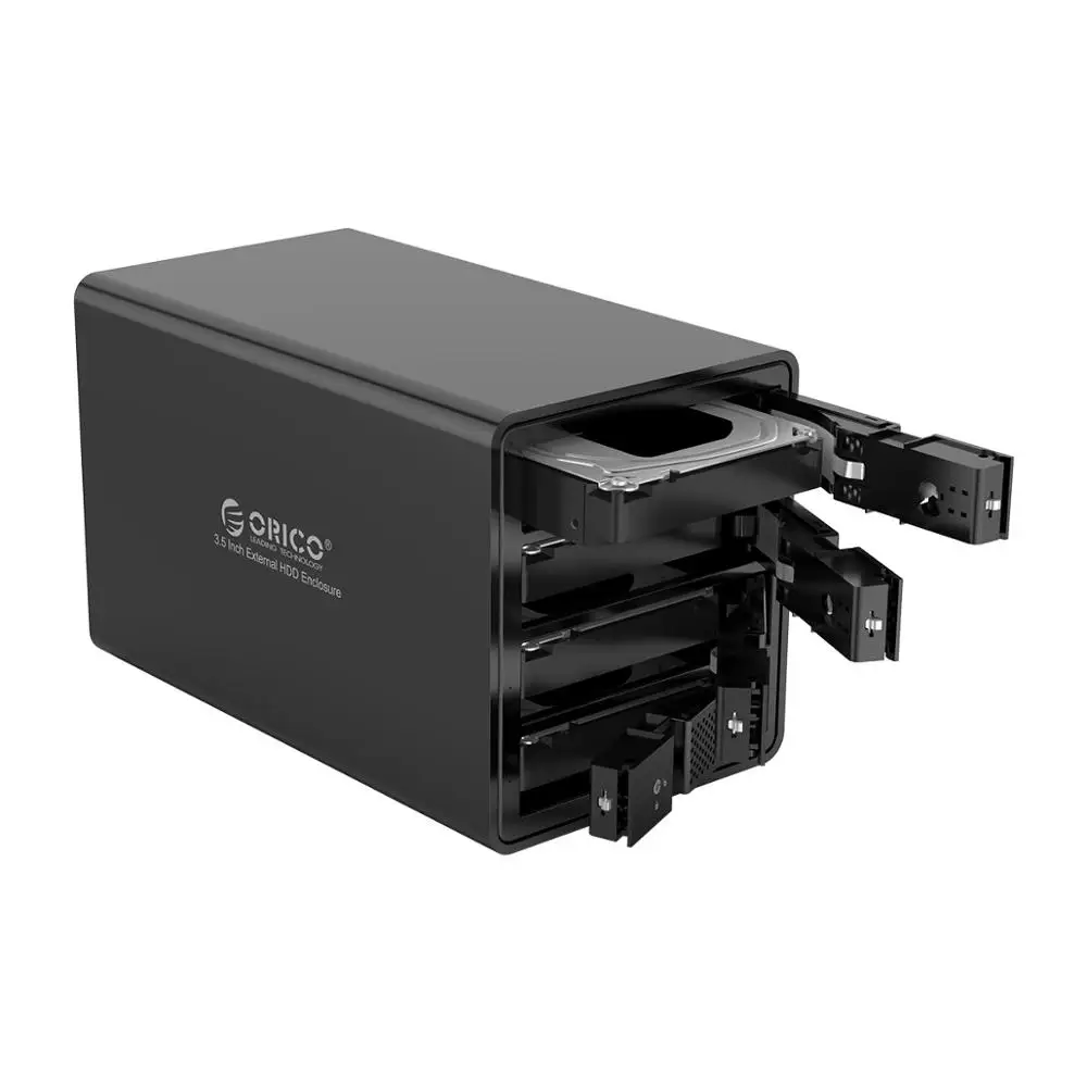 Док-станция ORICO 4 Bay 3,5 ''USB3.0 HDD с поддержкой Raid 64 ТБ UASP с 150W внутренним адаптером питания алюминиевый SATA для USB