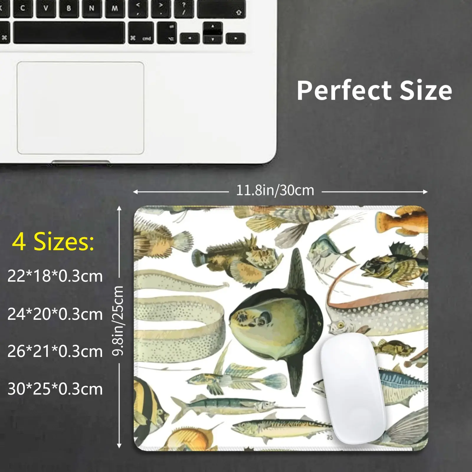 Adolphe Millot Poissons Fish Mouse Pad Stampa Fai Da Te Poisson Fish Pesce Artist Beautiful Math Poissons