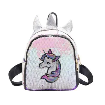 

Mini School Bags Shoulder Bag for Lady Women Unicorn Sequins Backpacks Teenage Girls Travel Large Capacity Bags Portable Party