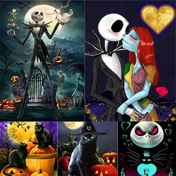 

5D DIY Diamond Painting Halloween Full Rhinestone Diamond Embroidery Cross Stitch Mosaic Cartoon Home Decor Gift
