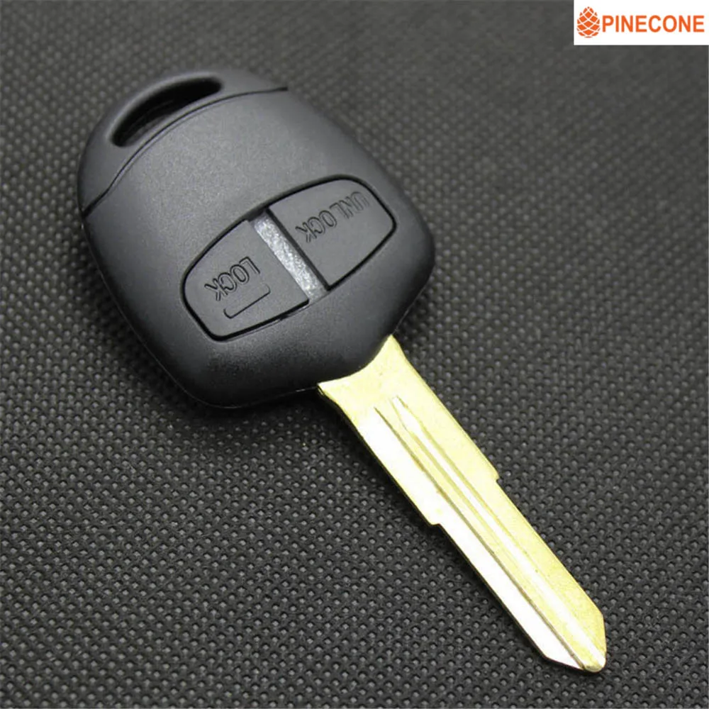 PINECONE для Mitsubishi ASX Outlander GRANDIS PAJERO SPORT Car Key 2 кнопки с канавкой справа нережущее лезвие 1 чехол для ключей 1 шт