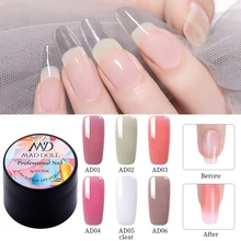 MAD DOLL гель для наращивания ногтей полупрозрачный розовый УФ-гель для наращивания ногтей на палец для маникюра 6 цветов