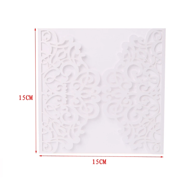  10Pcs Wedding Invitation Cards Kits With Envelopes Seals Personalized Printing D08D - 4.00036E+12