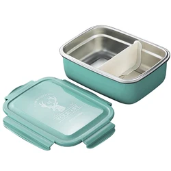 Stainless Steel Bento Lunch Box with Compartments (Green)