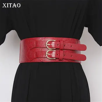 

XITAO PU Women Cummerbunds Fashion New 2019 Winter Elegant Small Fresh Minority Solid Color Hole Casual Cummerbunds GCC2962