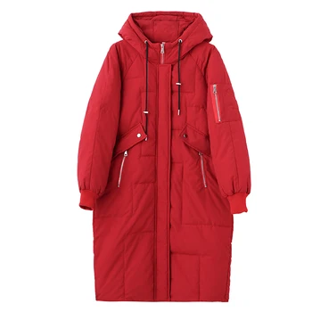 

2020 Middle-aged Women Jacket Winter Plus Size 5XL Loose Winter Cotton-padded Long Coat Women Hooded Mother Thick Down Jacket