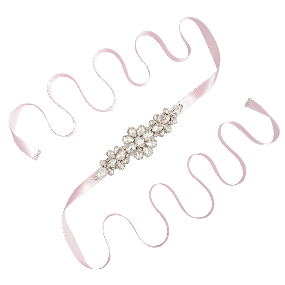 pink TRiXY S45, Серебряные стразы, пояс для невесты, кристалл, жемчуг, ленты, пояс для свадьбы, пояс для невесты, платья для подружек невесты, аксессуары - Цвет: pink