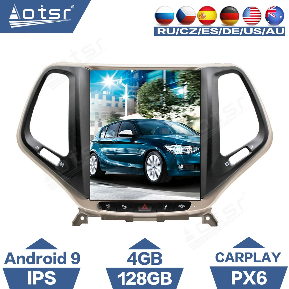 

For Jeep Cherokee 2014 - 2019 Android 9 Car Radio Tesla Vertical Screen Central Multimedia Player GPS Navigation DSP CarPlay