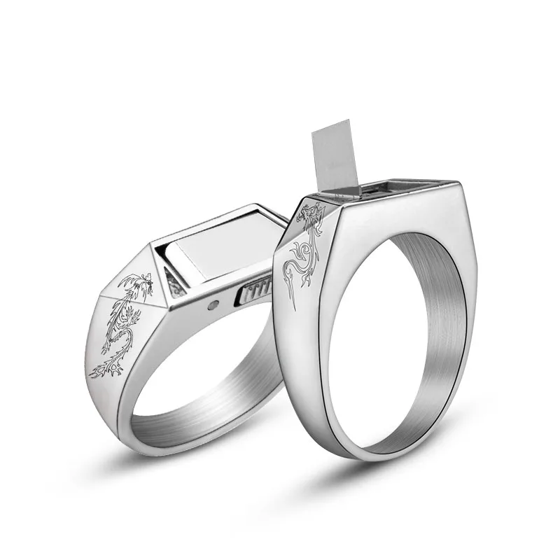 Self-defense Ring 2 Generation Women's Anti-wolf Artifact Men's Steel Titanium Personality Ring Outdoor Defense