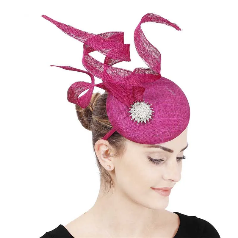 FS Royal Pearl Women Wedding Hats Fascinator Hat Cocktail Elegant Party Rose Fedoras Hats With Church Ladies Derby Hats Bride 05