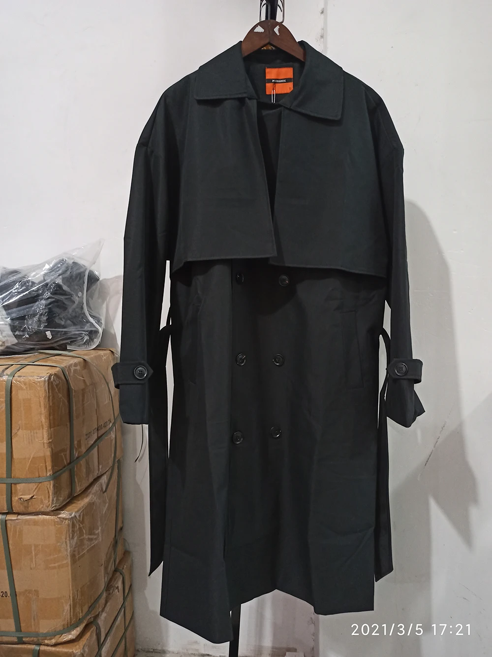 Casual Men Jacket IEFB Men's Wear Autumn Fashion Double Breasted Long Coat Loose Overcoat Trend Handsome Casual Windbreak