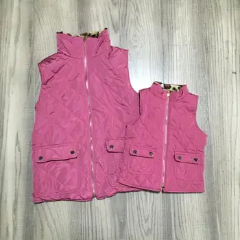 

girlymax mom me top winter clothes girls fall vest girls plush waistcoat kids leopard plum vest adult and kid vest