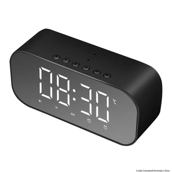 

Bluetooth Speaker with FM Radio LED Mirror Alarm Clock Subwoofer Music Player Desktop Clock Wireless dropshipping