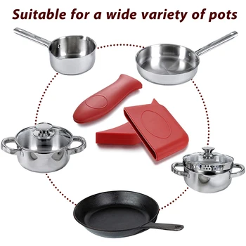 

8 Pcs Silicone Hot Handle Holders Pot Holder Sleeves Lid Covers Removable Hot Resistant Cookware HKS99