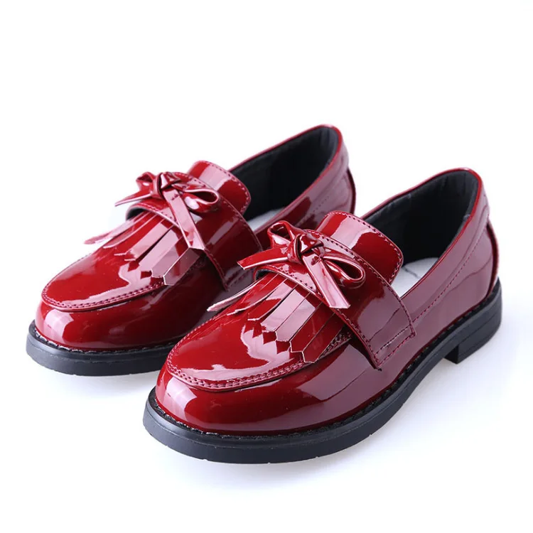 

Girls Small Leather Shoes 2019 Spring Brushed Bow Girls Performance Small Leather Shoes Princess Elegant Small Leather Shoes