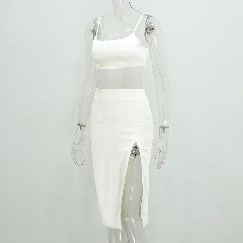 white slip dress 2pcs one set13