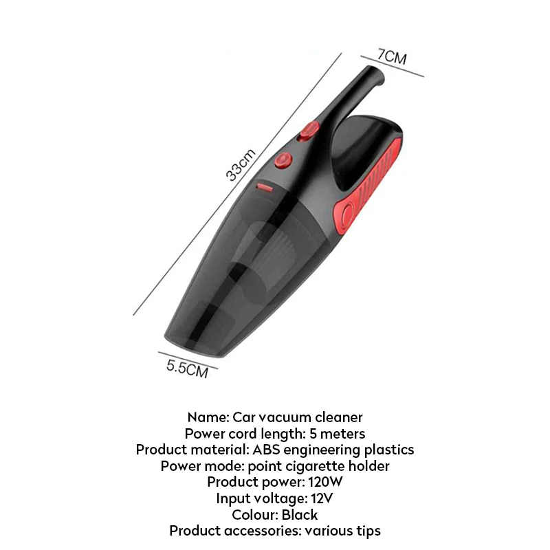 12V 120W беспроводной ручной автомобильный пылесос 2500mAh портативный автомобильный домашний влажный/сухой двойной пылесос