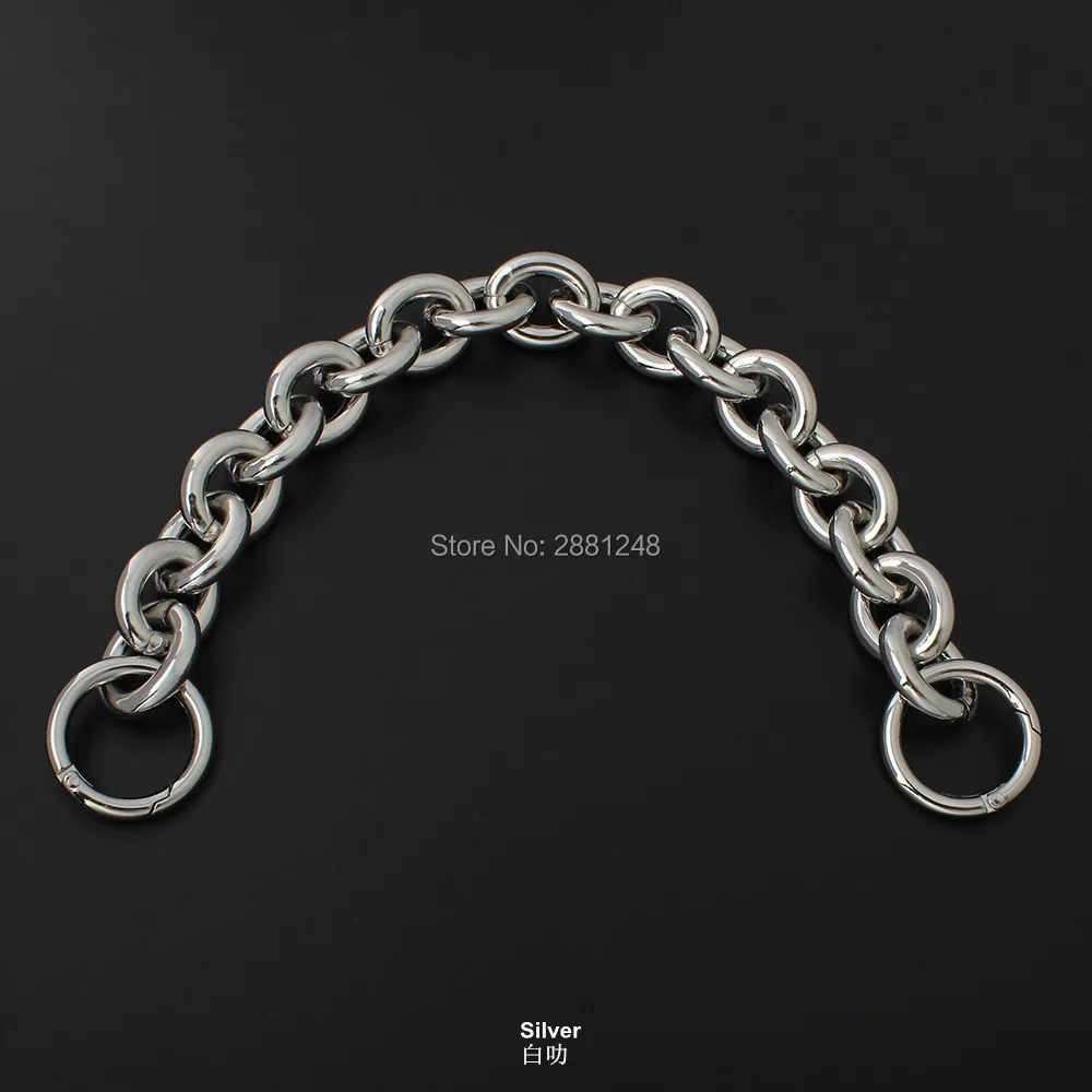 24mm thick round aluminum chain +spring ring Light weight bags strap bag parts handles easy matching Accessory Handbag Straps