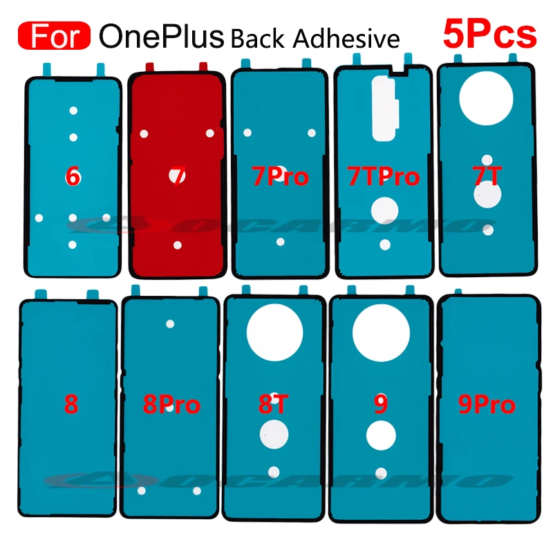 5 sztuk dla OnePlus 6 6T 7 7T 7Pro 8 9 Pro 9RT Nord 1 + 8 8T 9R 9Pro z powrotem osłona zamknęcia baterii samoprzylepna naklejka taśma klejąca wymiana