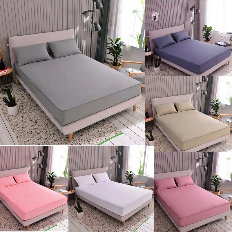 New Solid Color Six sided Fully Enclosed Protective Mattress Cover