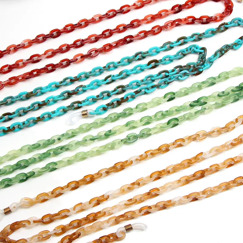 Flatfoosie Women Reading Glasses Chain Sunglasses Multicolor Acrylic Chain Adjustable Ends Holder Neck Strap Rope Lanyards 77cm