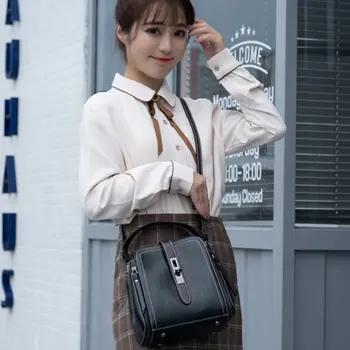 

Fashion Women's Bucket Bags High Quality PU Leather Small Bag Square New Style Mini Shoulder Bags Women Luxury Design Waterproof