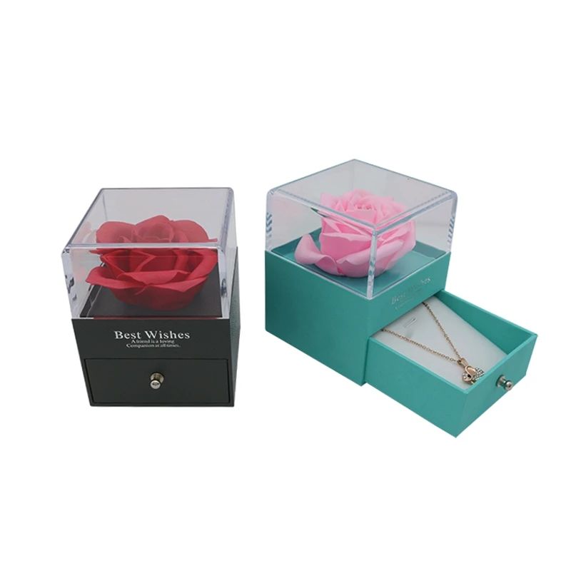 Personalized Jewelry Gift Box Little Girls Eternal Rose Drawer Engagement Ring Pendant Eternal Packaging Display Case Jewelry Packaging Display Aliexpress