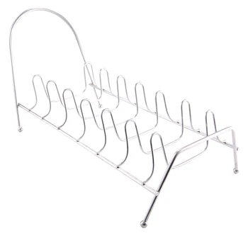 

Shelf Draining Pot Lid Drying Stand Bowl Storage Holder Kitchen Sink Countertop Plates 7 Slots Dish Rack Pan Stainless Steel