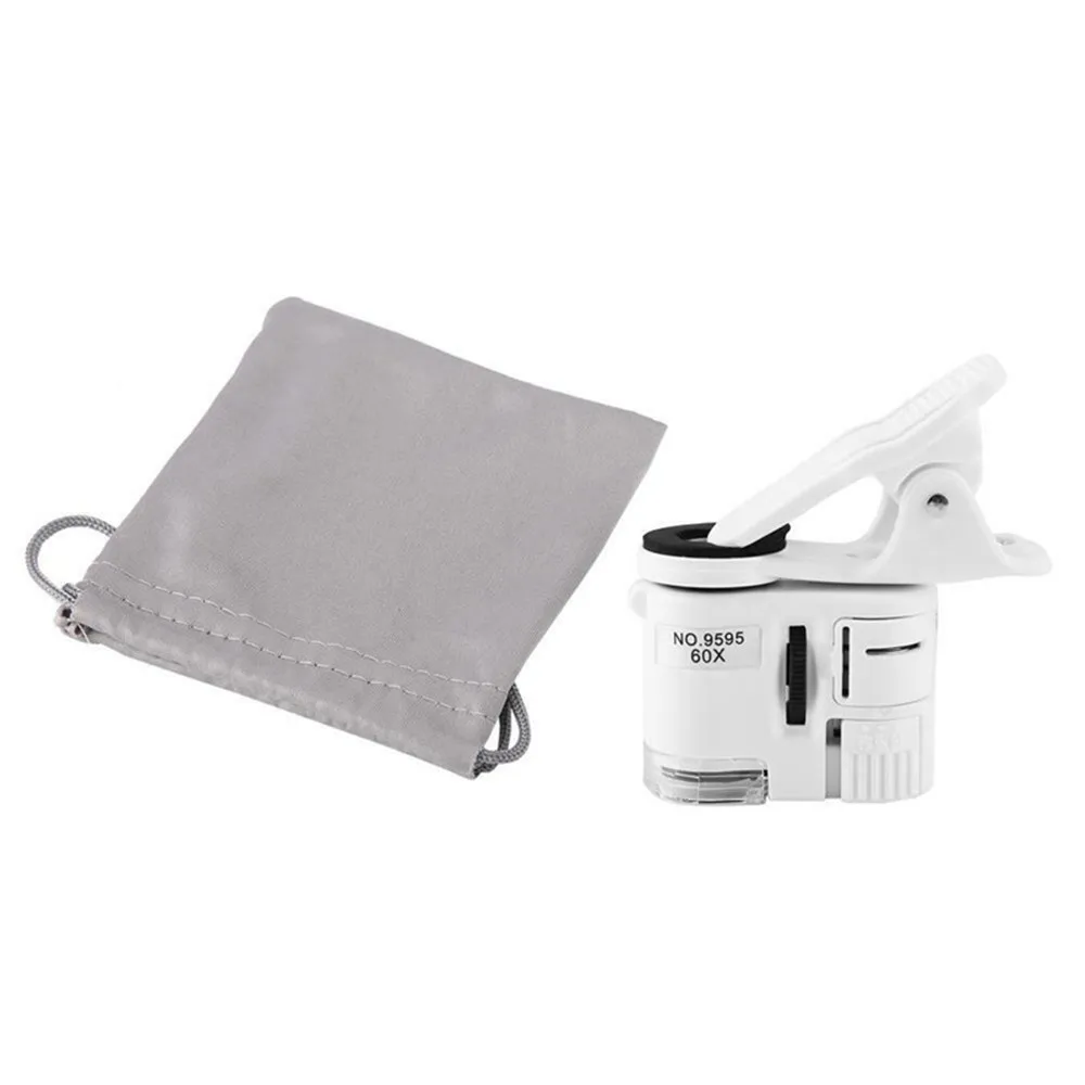 Mobile Phone Microscope Mini LED UV Light 60X Magnifying Glass Mobile Phone Clip Microscope for Jewelry Antique Evaluating Crafting Repairing Process Mobile Phone Microscope Mini LED UV Light 60X Magnifying Glass Mobile Phone Clip Microscope for Jewelry Antique Evaluating Crafting Repairing Process