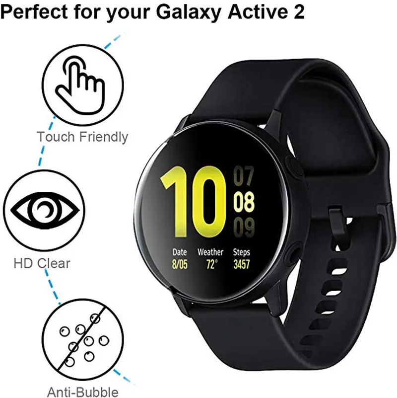 Защитная пленка из закаленного стекла для Galaxy Watch Active 2 Защита экрана 40 мм 44 мм 3D изогнутое защитное стекло