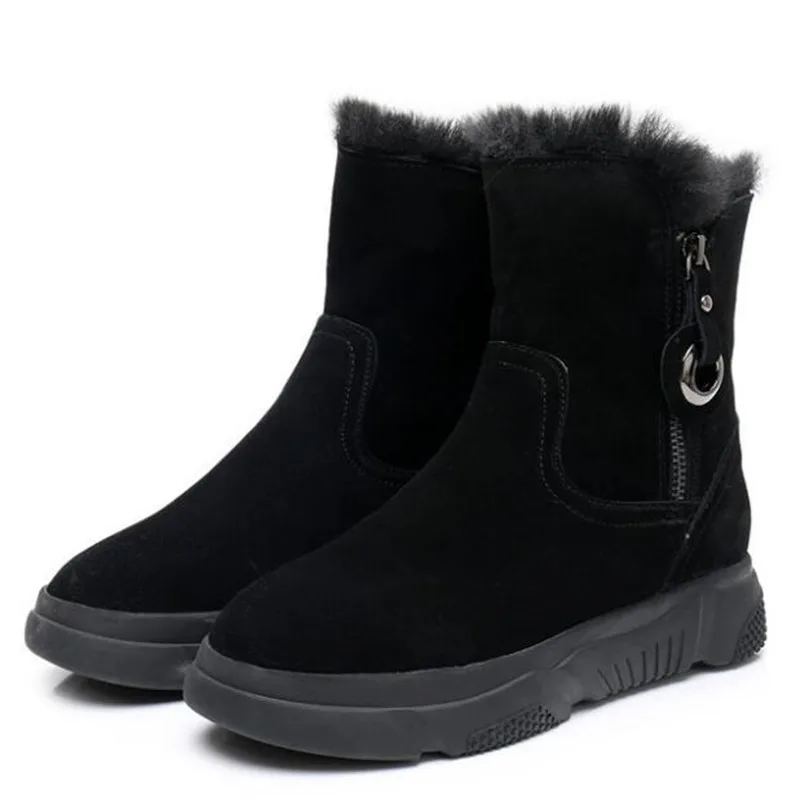 New Fashion Matte Leather Warm Snow Boots Winter Boots Light Non-slip Flat Boots Women Shoes In-tube Knight Boots Large Size 43