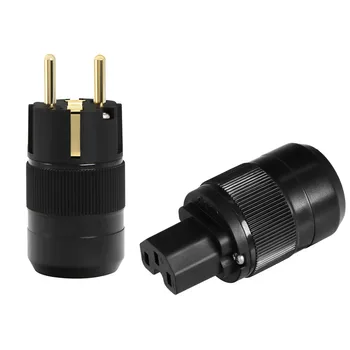 

Unprint High End 24K Gold Plated Schuko AC power plug+IEC power connector