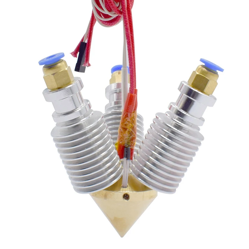 3D принтеры 12V Diamond Hotend латунь мульти Цвет подключения печатающей головки сопла 3 в