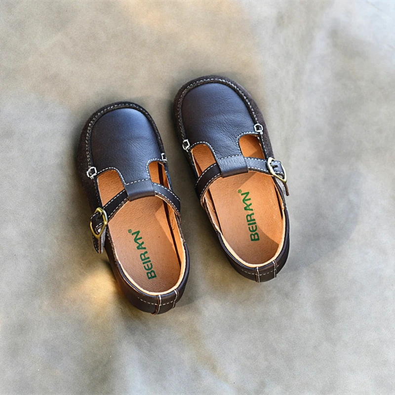 Genuine Leather Girls casual shoes Spring and Autumn Children's school Shoes Cowhide Boys leather Shoes Baby soft shoes 5