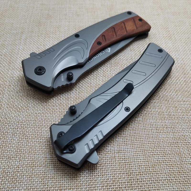 8.6\'\' Damascus 440C Folding Knife Tactical Folding Knife Camping Folding Knife Outdoor Rescue Knife Outdoor Tools Pocket Knife