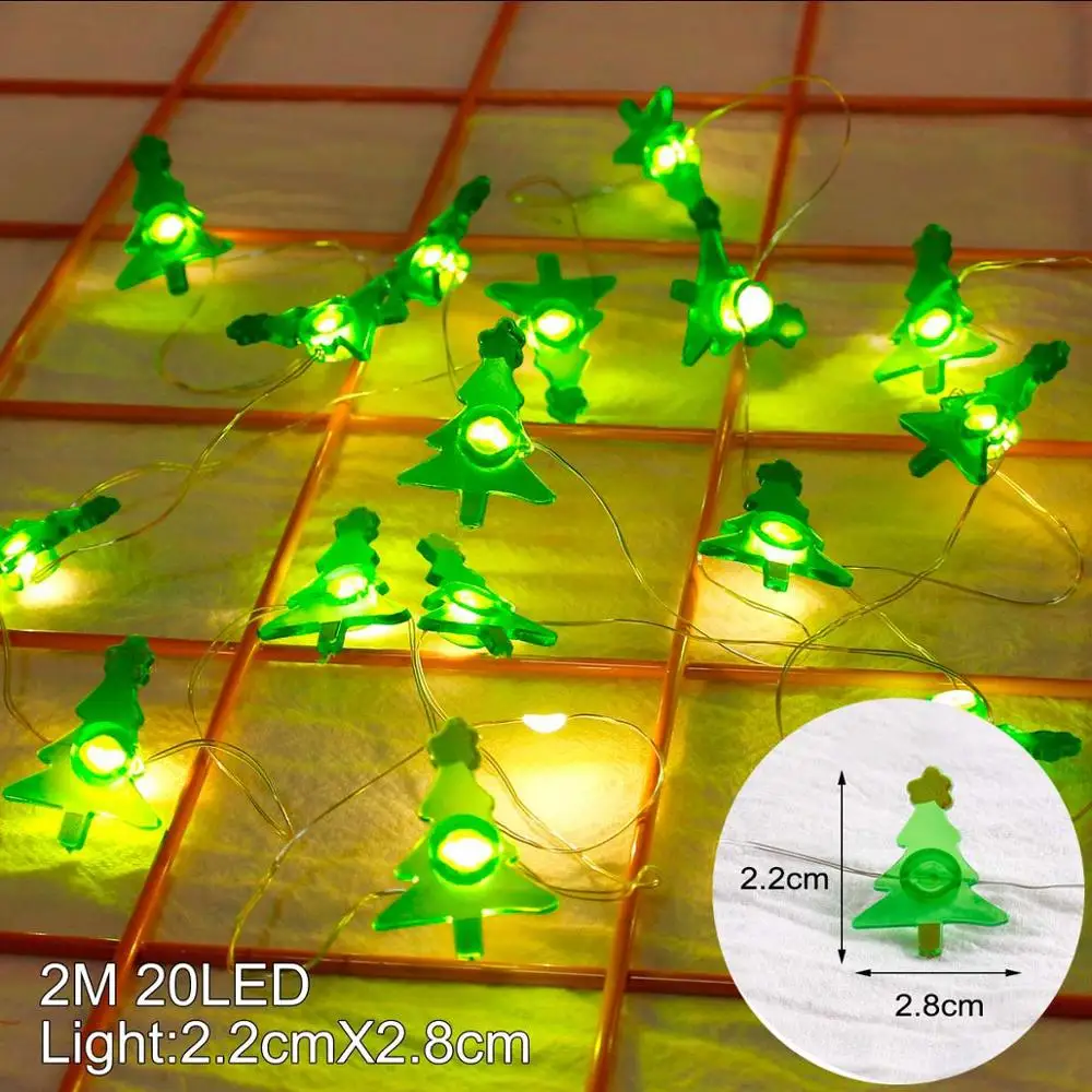 Рождественские светодиодные огни, рождественские украшения для дома, Рождественские елочные украшения, подвесной декор, новогодний Navidad - Цвет: 2M 20LED tree