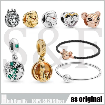 

100% 925 Sterling Silver Charm Beads The Lion King Sparkling Simba & Nala Timon & Pumbaa Fit Original Pandora Bracelet Jewelry