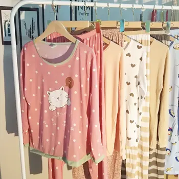 

Multi--Single Blouse Pajamas Women's Spring And Autumn WOMEN'S Pajama Pants Casual Loose-Fit Trousers Cartoon Summer Thin Home W