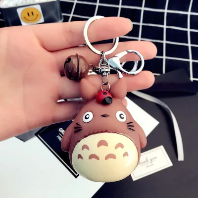 Модные брелоки милые Kawaii котенок брелок с котом кольцо аниме брелок Тоторо креативный брелок Шарм для женщин и девочек Детские брелоки