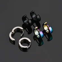 22 arten Hohe Qualität Punk Hoop Ohrring Edelstahl Runde Ohrringe Für Frauen Männer Ohr Clip Unisex Hiphop Rock Ohrringe(China)