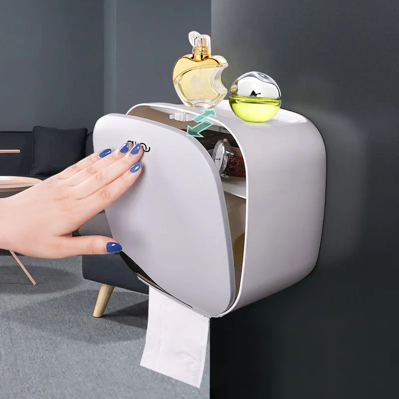 

Toilet Paper Tissue Box Hole Punched Toilet Chart Drum Paper Extraction Box Waterproof Bathroom Cardboard Box Bathroom Storage S