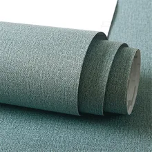 Linen PVCwallpaper For Cabinets Home Decor Self Adhesive Wallpaper Bedroom  Living Room Solid Colour Waterproof Contact Paper
