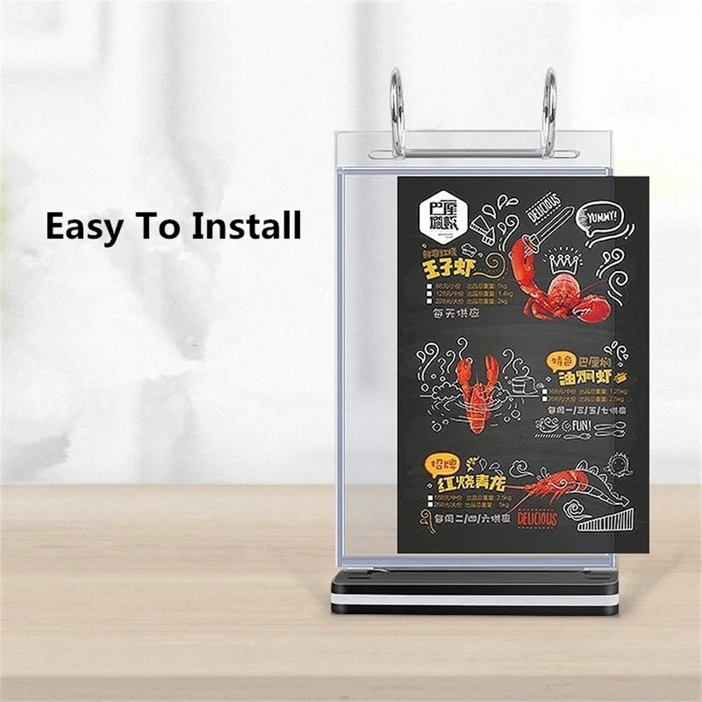 A5 Restaurant Store Equipment Countertop Acrylic Price Sign Holder Stand Table Menu Poster Stand Picture Photo Frame