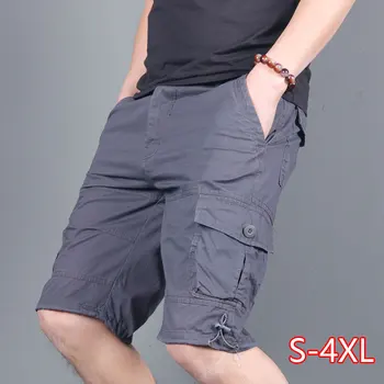 

Summer New Men Military Shorts Casual Loose Knee Length Mens Cargo Tactical Shorts Workout Gym Solid Short Trousers Male 2020