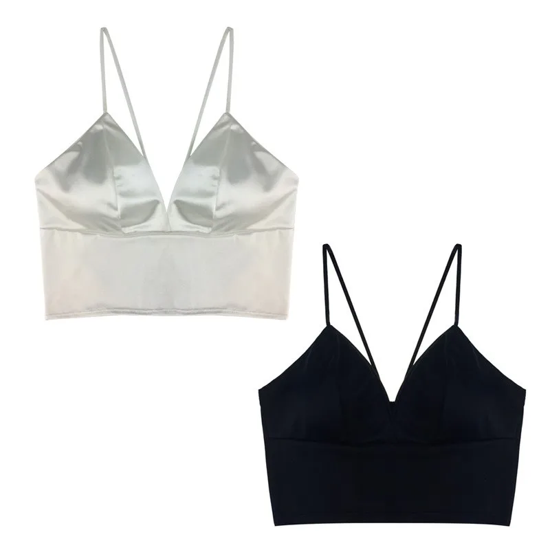 

Sexy Women Bra Silk Smooth Sleeping Low Cut Push Up Wireless Bra