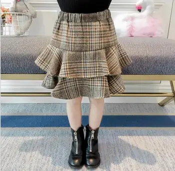 

2019 new wholesale girls plaid ruffles skirt autumn fashion girls skirt 2-7t C87