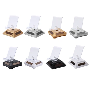 

Rotation Showcase Solar Powered Jewelry Mobile Phone Watch Rotating Display Stand Holder 360 Turn Table Cruve Presentation