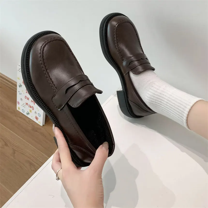 Mary Jane Shoes Girls Japanese School Jk Uniform Accessories Lolita Shoes College Gothic PU Leather Platform High Quality Shoes