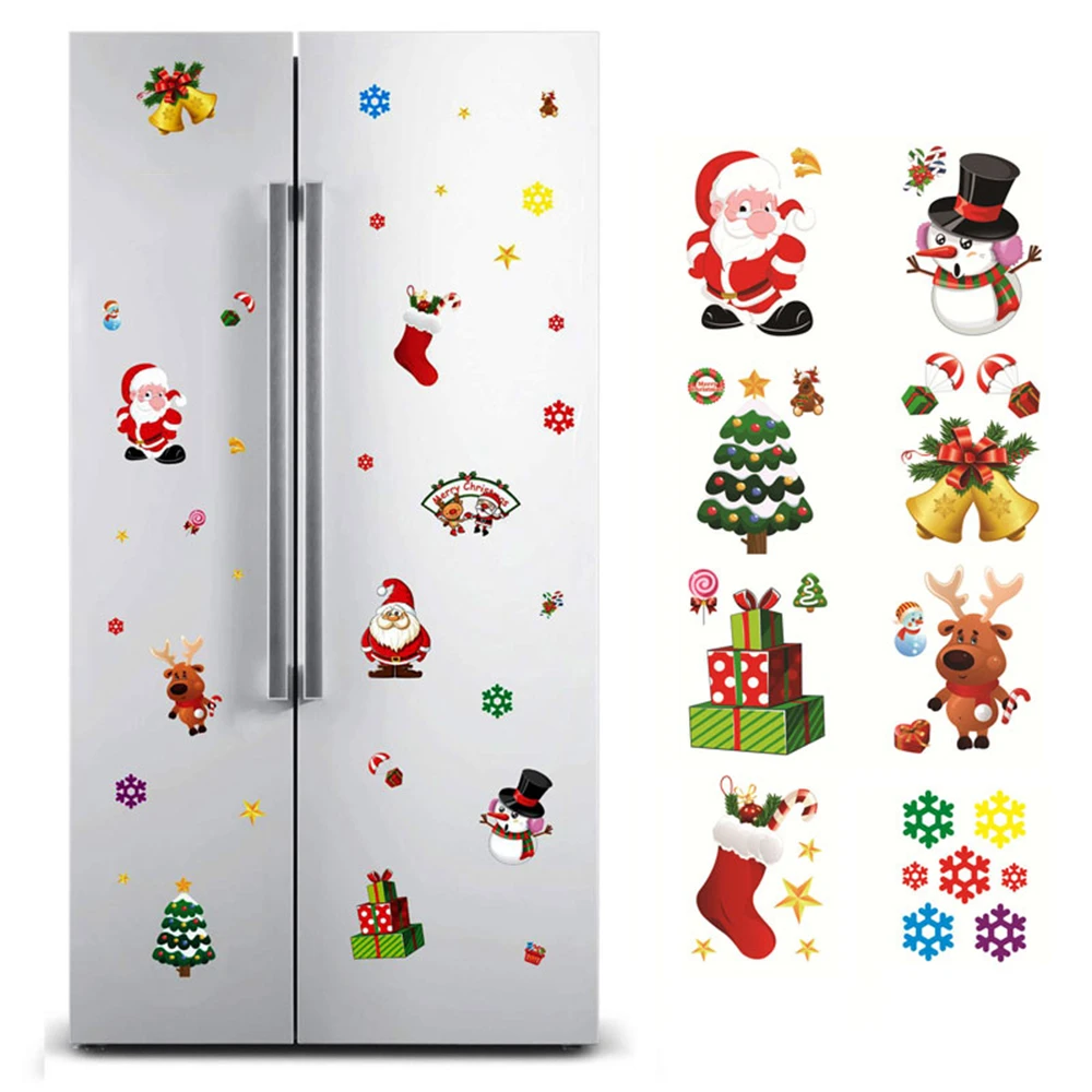 

1PC New Xmas Stickers for Children Snowman Santa Claus Snowflake Gifts Christmas Tree Wall Sticker Kids Toys Scrapbooking Decor